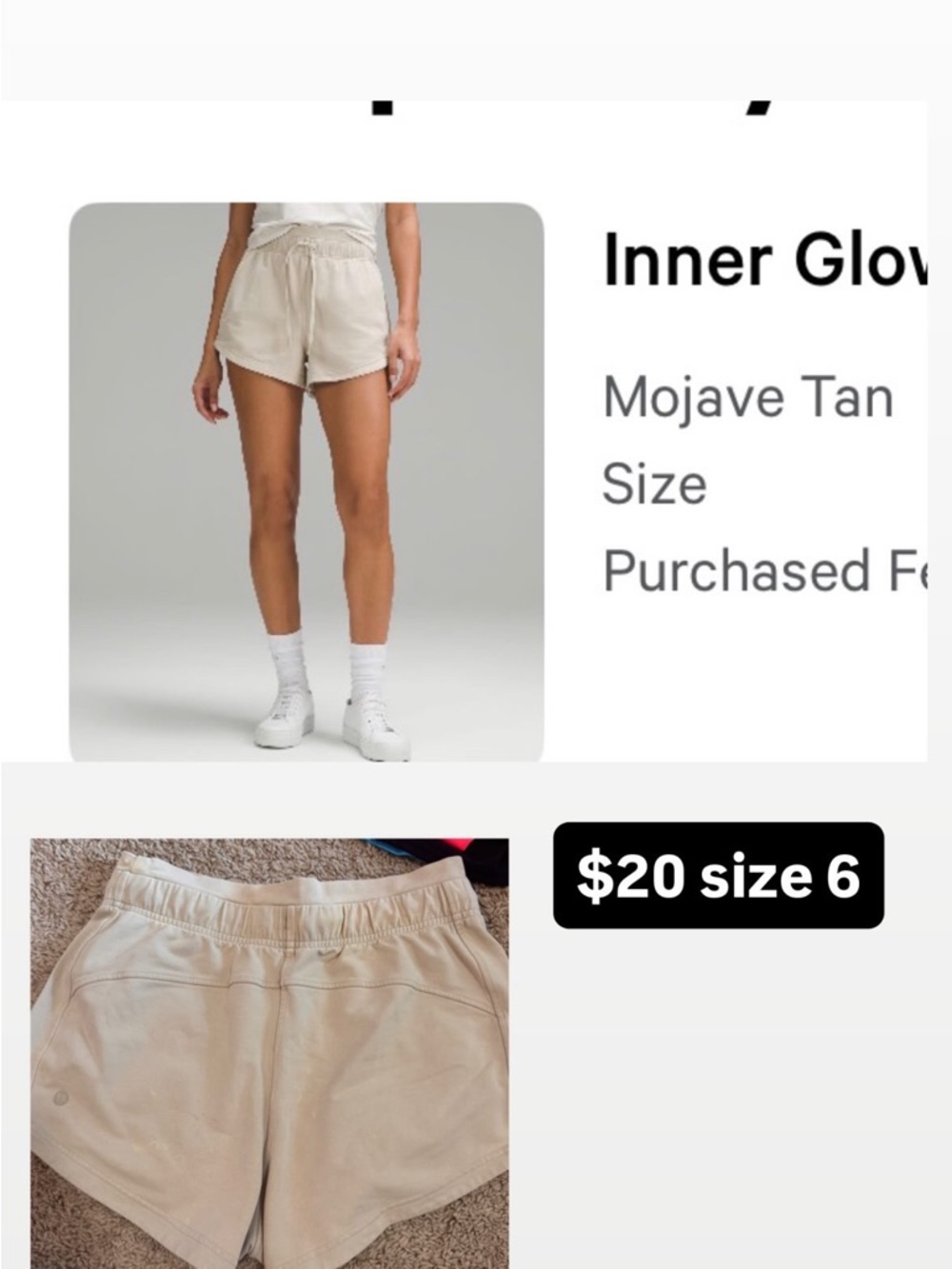 lululemon athletica Mojave Tan Women’s Athletic Shorts